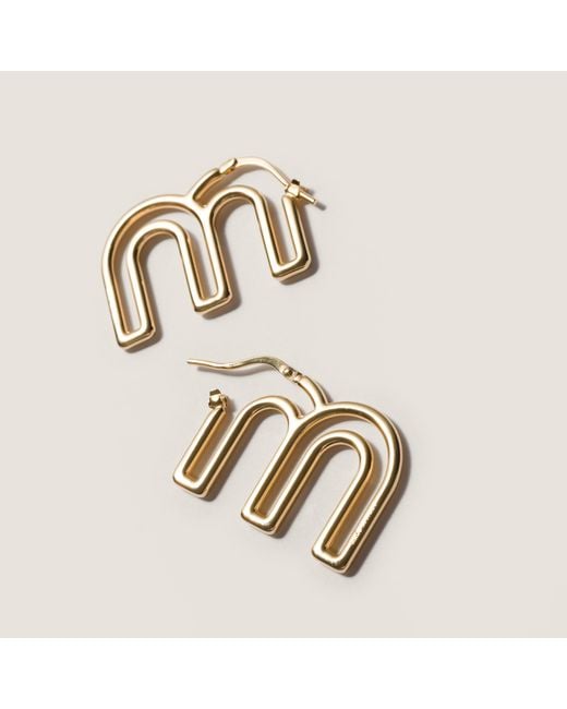 Miu Miu Metallic Metal Earrings