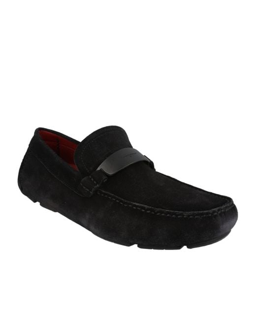 Ferragamo Black Ferragamo Round-Toe Slip-On Loafers for men