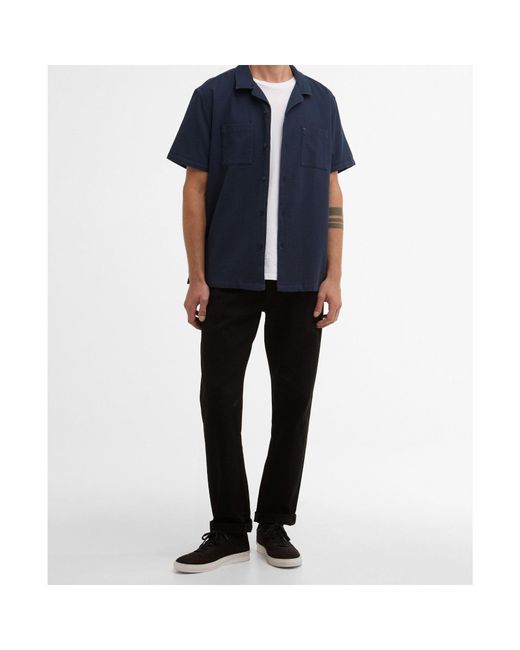 Barbour Blue Short-Sleeved Button-Up Shirt for men