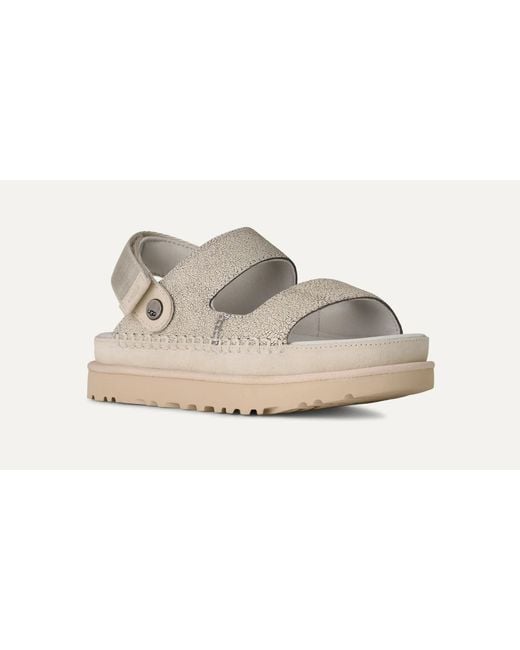 Ugg Natural Goldenstar Crackle-Effect Sandals