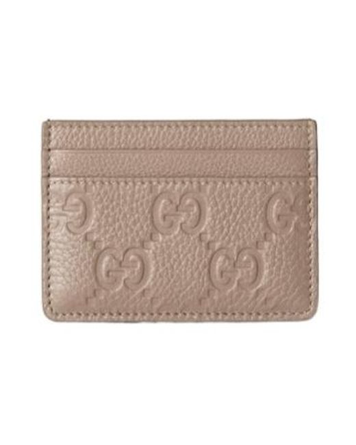 Gucci Gray Gg Emblem Card Case