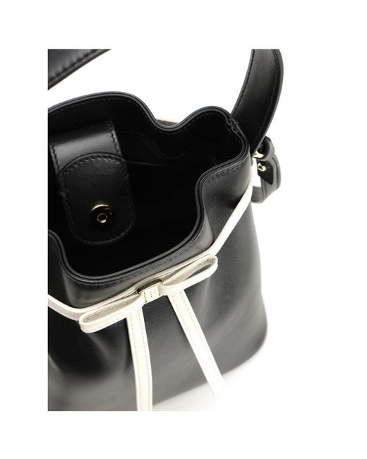 Ferragamo Black Ferragamo Bow Detailed Top Handle Bag