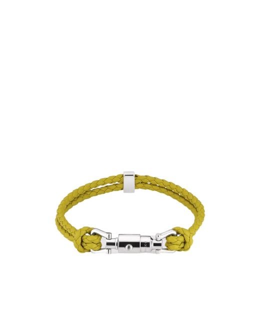 Gucci Yellow Braided Bracelet With Piston Detail