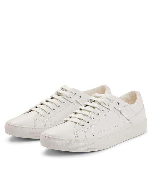 Boss White Solid Color Tennis Trainers for men