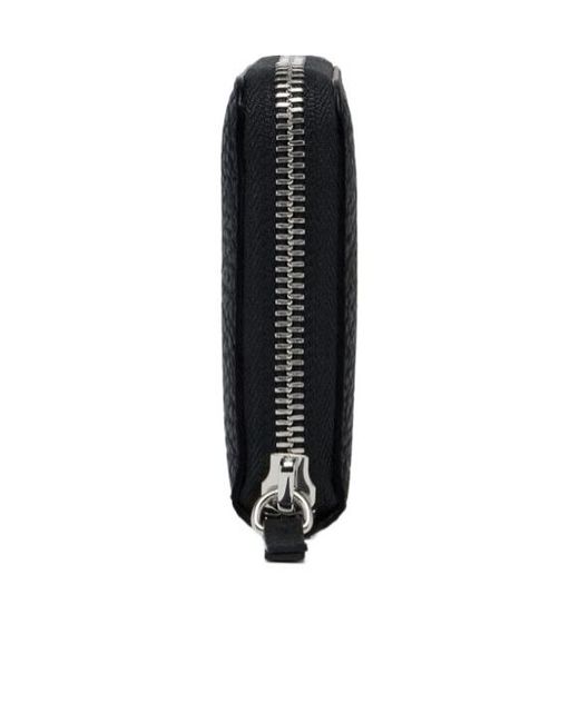 Maison Margiela Black Four Stitches Zip Wallet Small
