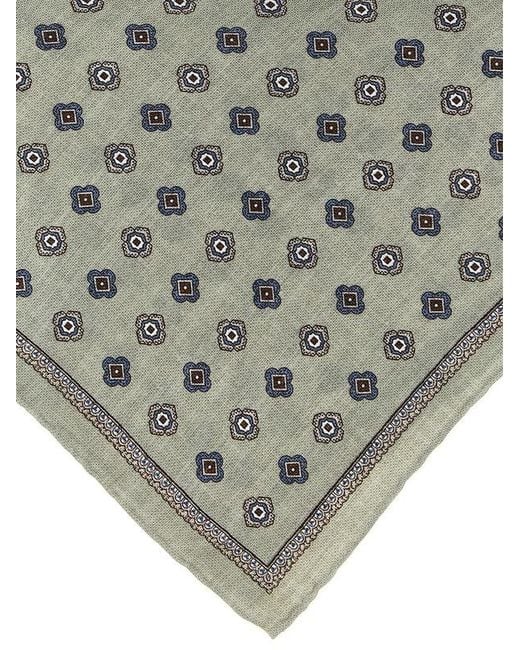 Brunello Cucinelli Metallic Geometric-Patterned Pocket Square for men