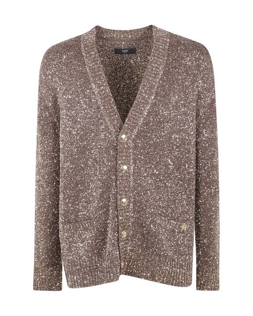 Amiri Brown Long-Sleeved Cardigan for men