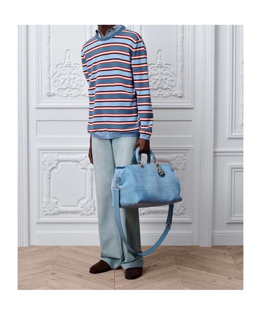 Dior Blue Zippered Shoulder Bag for men
