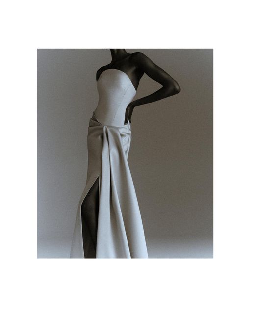Solace London White Strapless Gown
