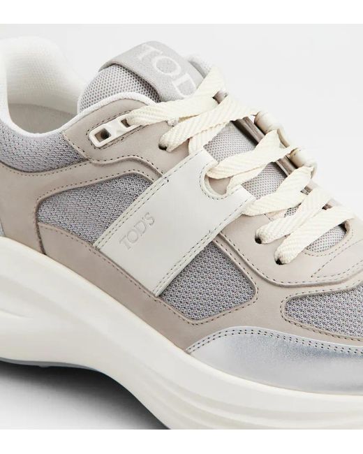 Tod's White Logo Embossed Chunky Sneakers