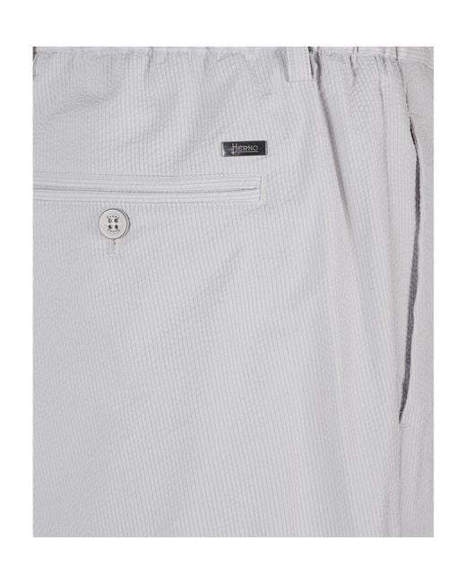 Herno Gray Seer-Crease Trousers for men