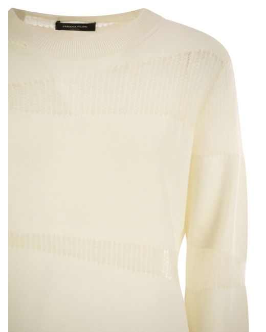 Fabiana Filippi Natural Knit Net Stripe Jumper