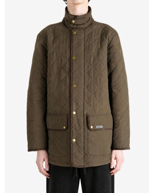 Barbour Green Diamondquilted Standcollar Jacket for men