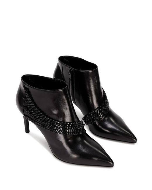 Saint Laurent Black Pointed High-Heeled Ankle Boots