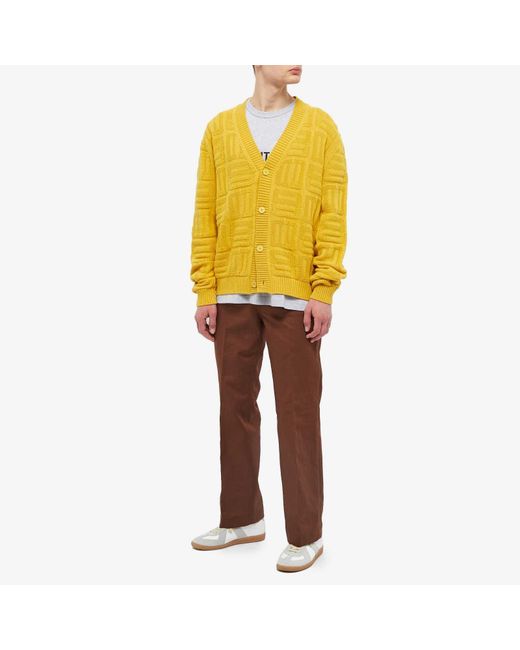Ambush Yellow Monogram Knit Cardigan for men