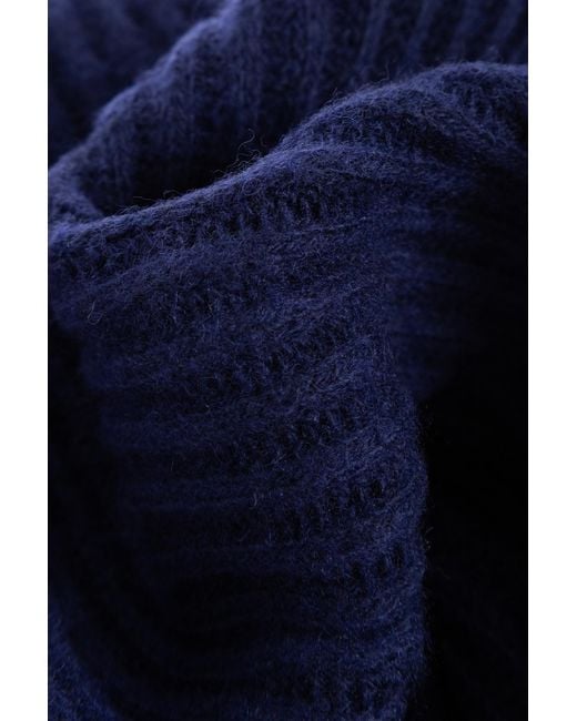 Moschino Blue Ribbed Logo Scarf for men