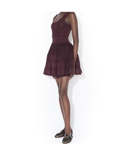 Alaïa Purple Crinoline Knit Dress