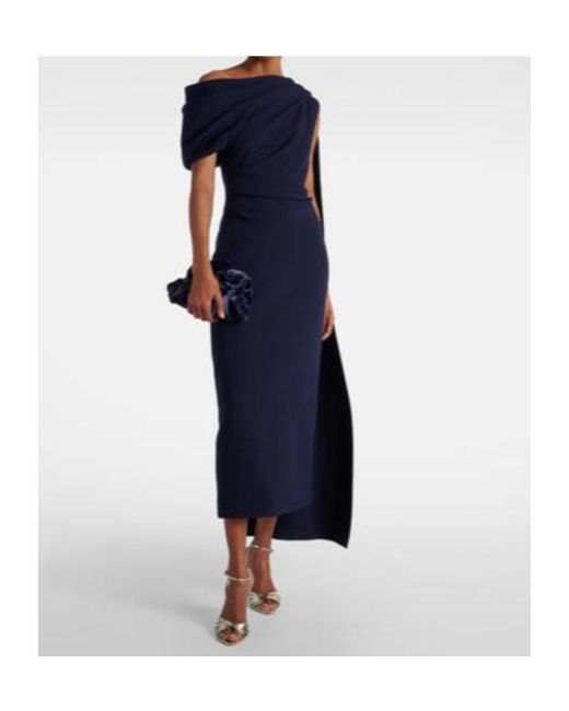 Roksanda Blue Mait Pleated Crepe Dress