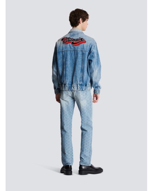 Balmain Blue 70S Buttoned Long-Sleeve Denim Jacket for men