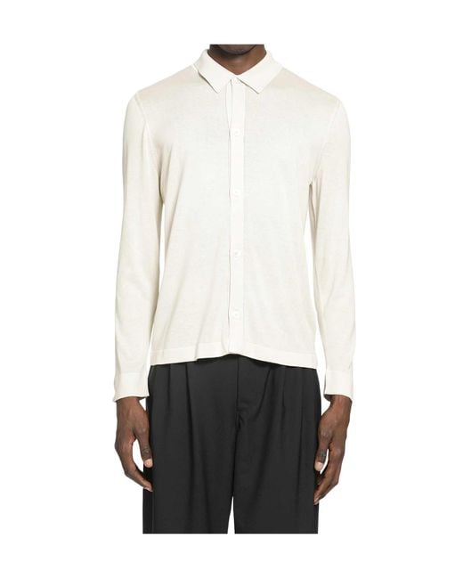 Lardini White Silk Shirt for men