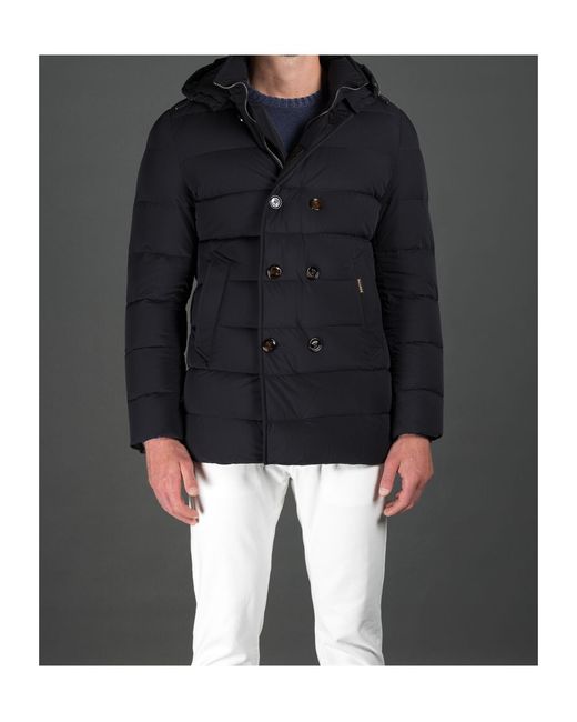 Moorer Blue Florio Double-Breasted Padded Coat for men