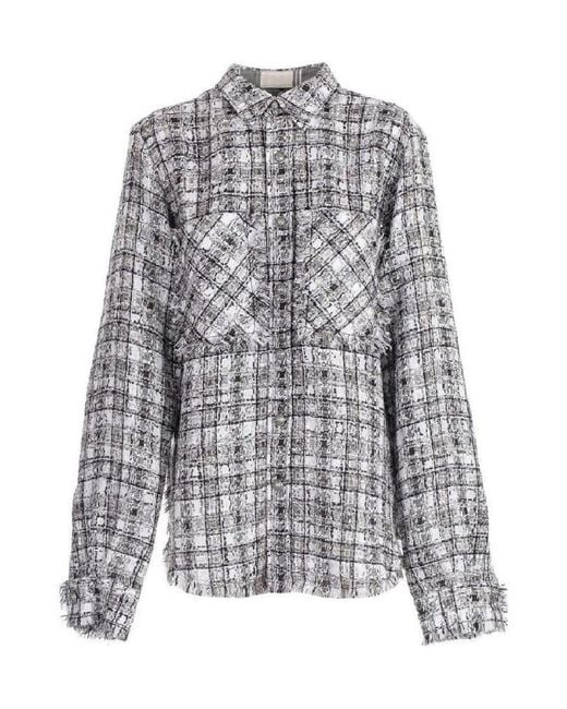 Faith Connexion Gray Plaid Tweed Casual Jacket
