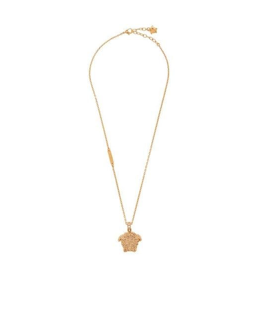 Versace White Medusa Pendant Necklace for men
