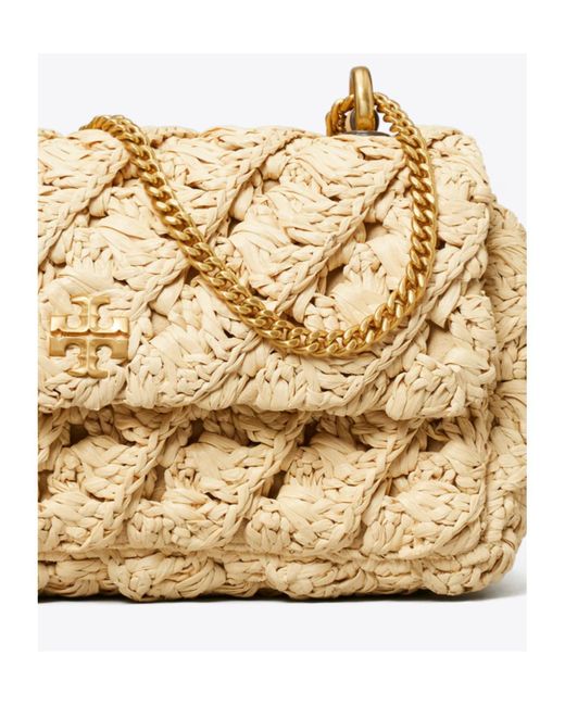 Tory Burch Natural Kira Woven Chain Shoulder Bag
