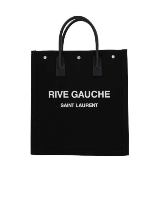 Saint Laurent Black Rive Gauche North/South Tote Bag for men