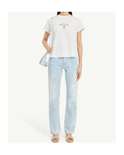 MM6 by Maison Margiela White Signature Jersey T-Shirt