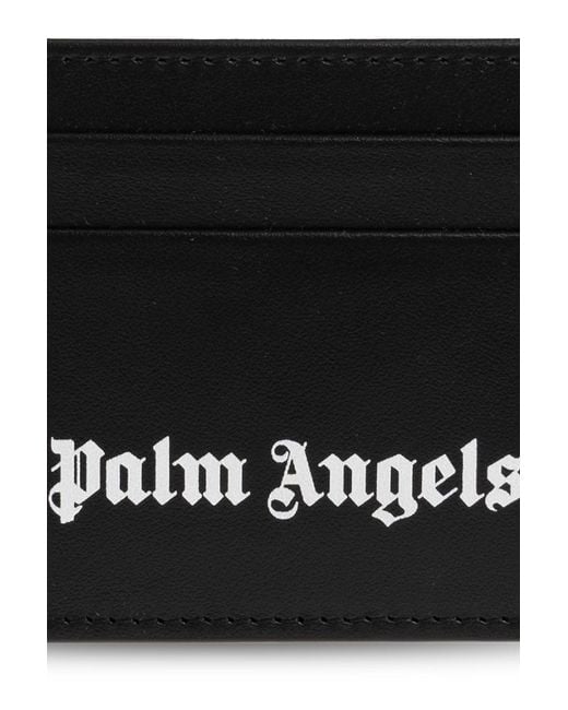 Palm Angels Black Logo Card Holder for men