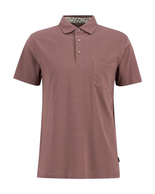 Barbour Pink Short-Sleeved Polo Shirt With Patch Pockets for men