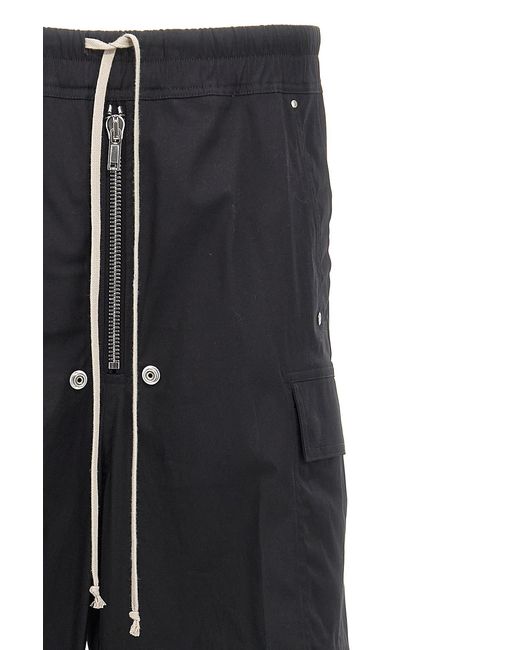 Rick Owens Black Drawstring Wide Leg Pants for men