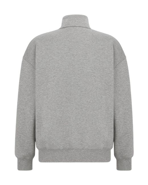 Dior Gray Homme High Neck Zip Detailed Sweatshirt for men