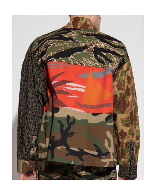 Palm Angels Multicolor Panelled Military Jacket for men