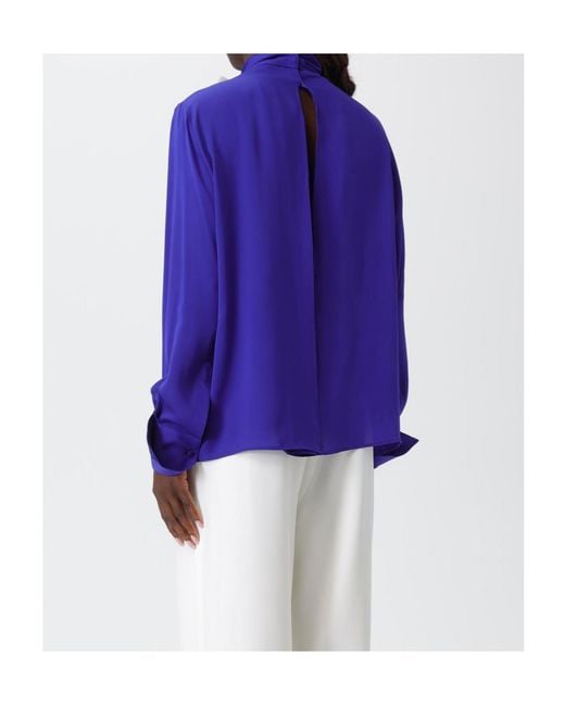 Tom Ford Blue Long Sleeved Satin Blouse