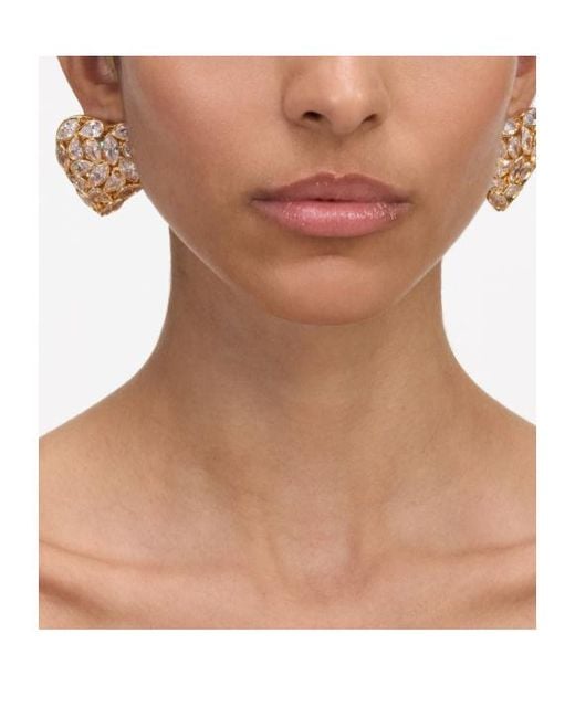 Self-Portrait Metallic Embellished Heart Earrings
