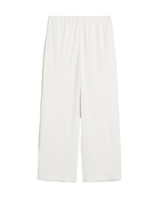 Totême White Totême Elasticated Waistband Wide Leg Pants