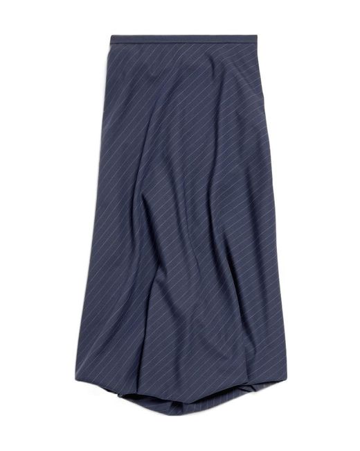 Balenciaga Blue Twisted Tailored Skirt