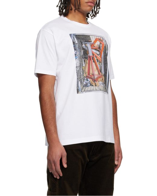 Junya Watanabe White Photographic-Printed Crewneck T-Shirt for men
