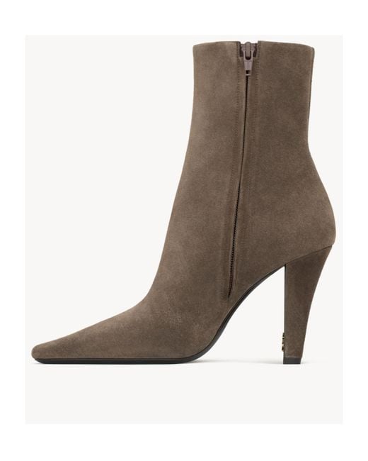 Saint Laurent Brown Jill Pointed Toe Ankle Boots
