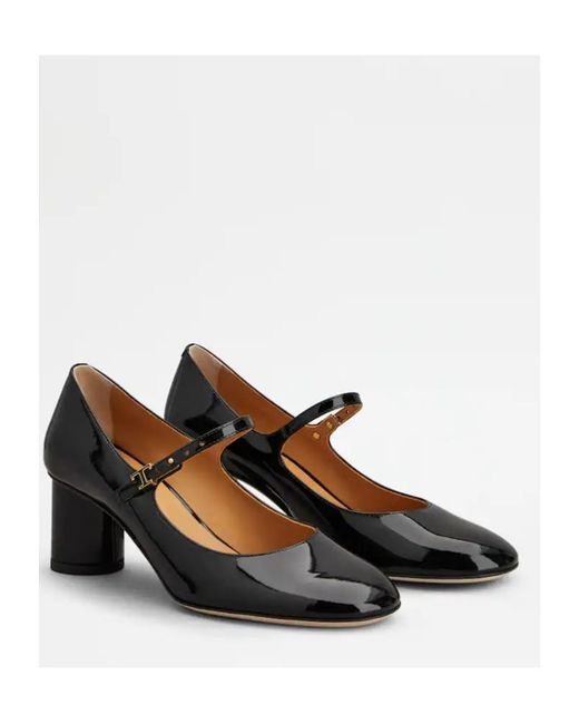 Tod's Black Buckle-Strap Pumps
