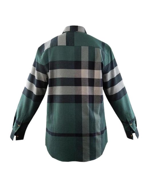 Burberry Green Plaid Shirt for men