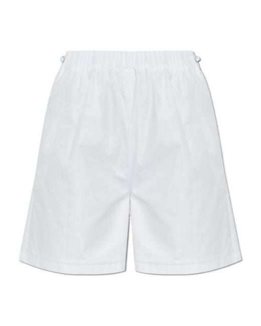 Max Mara White Cotton Poplin Shorts