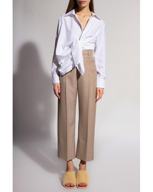 Jacquemus White Bahlia Tie-Up Detailed Blouse