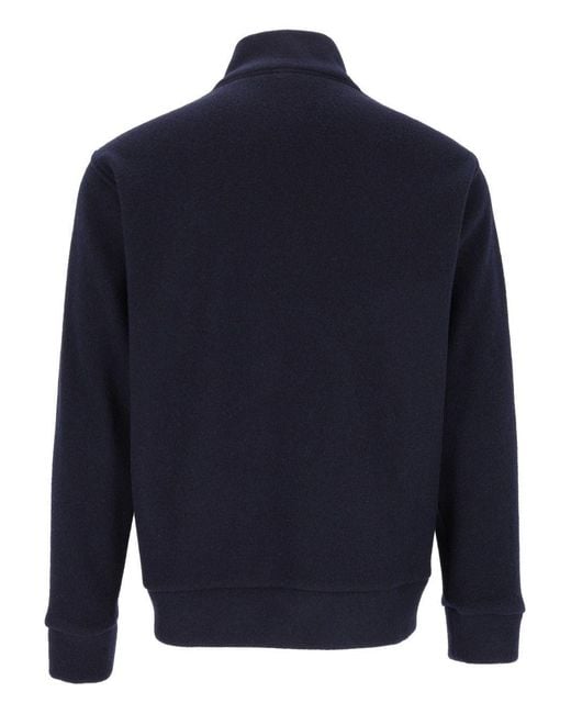 Barena Blue Button-Up High-Neck Jacket for men