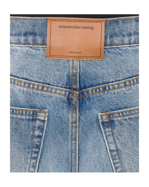 Alexander Wang Blue Logo Band Balloon Jeans