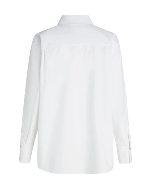 Karl Lagerfeld White Pocket-Embroidery Shirt