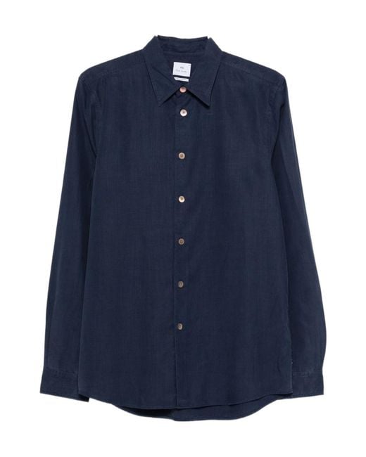 Paul Smith Blue Button Shirt for men