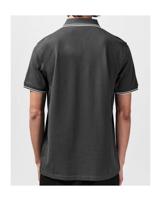 Barbour Gray Evan Tipped Short-Sleeved Polo Shirt for men